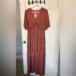 Elegant Women's Dress in Rust